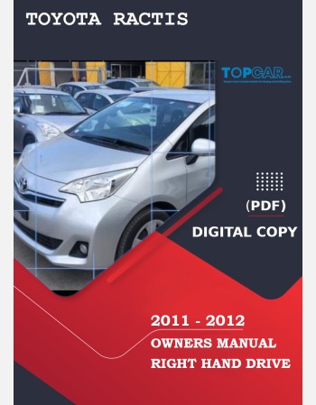 toyota ractis 2011-2012 owners manual in english